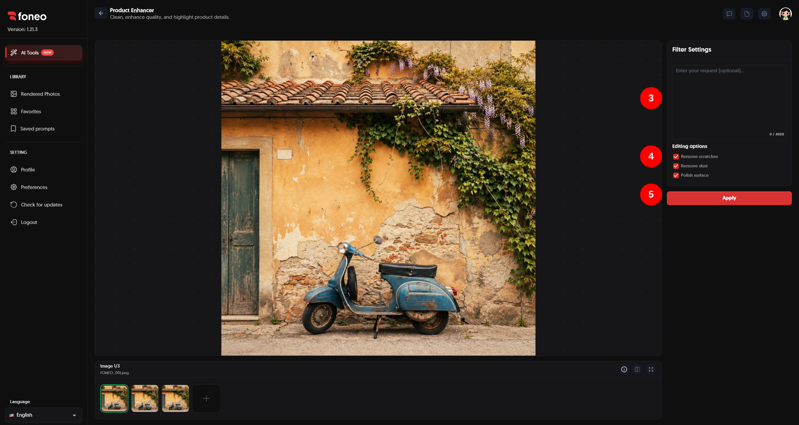 Adding a product image to Foneo